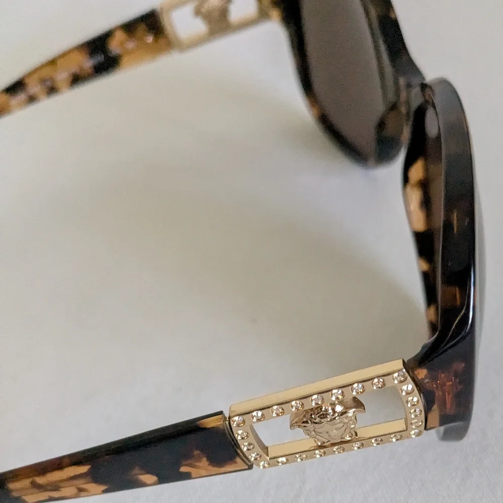 Versace Amber Havana Brown Shade Lens Tortoise Sunglasses VE4241B 998/73 Womens
